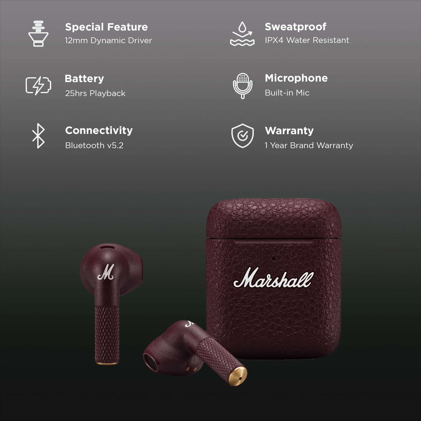 Buy Marshall Minor III MS-MIN3BT TWS Earbuds (IPX4 Water Resistant